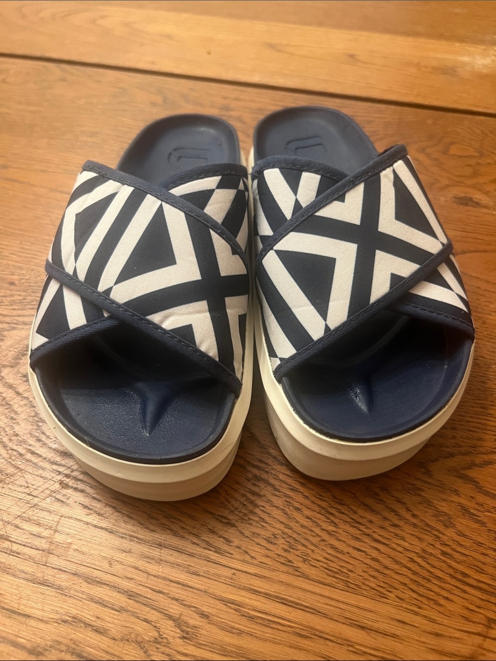 G-Star Raw Navy and White Slide Sandals